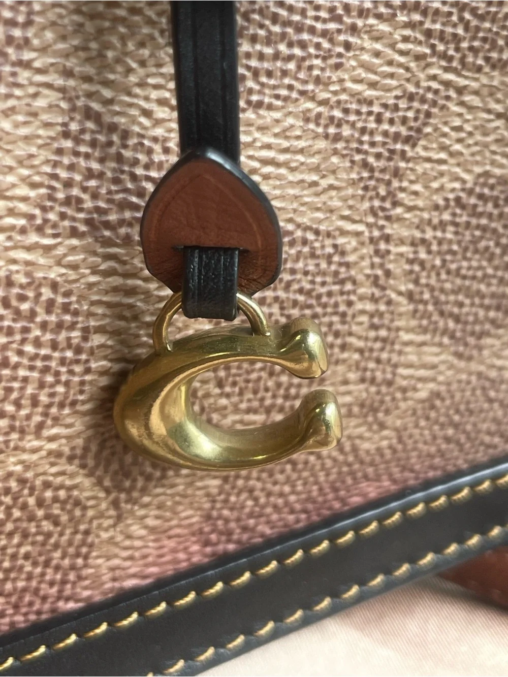 Coach 1941 Dreamer 21 Signature Frame Kiss Lock Satchel in Brown and Black